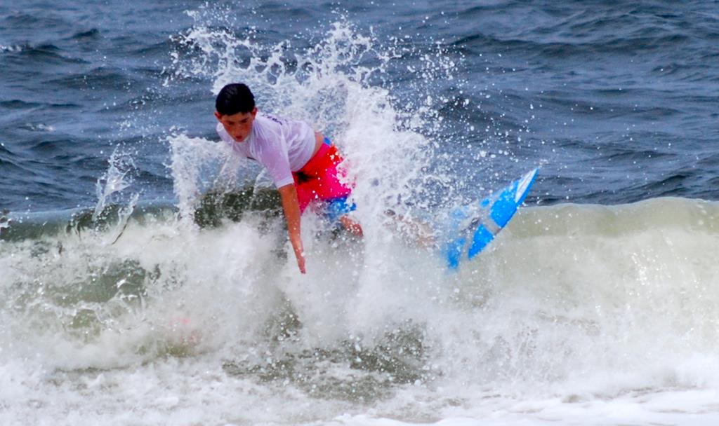 Ben Wingate shreds a wave May 10 during the Gnarly Charlie competition on Panama City Beach.