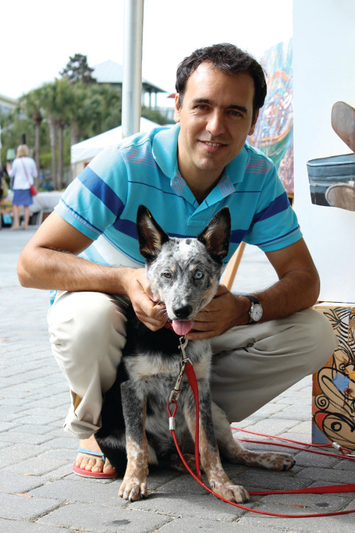 Adaro is a contemporary artist known for his abstract life sized portraits using vivid color and imaginative detail .