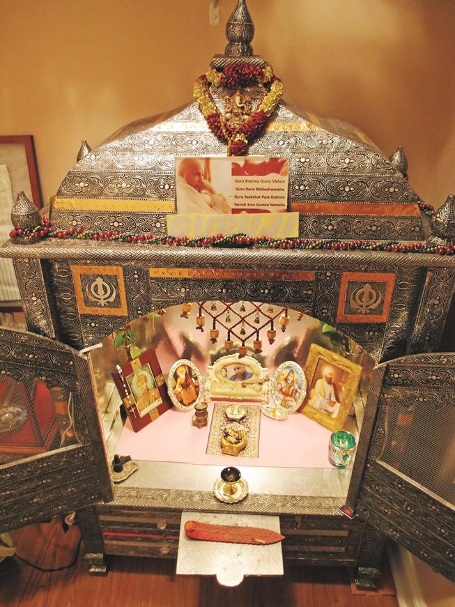 A puja mandir imported from India. Puja translates to prayer and mandir translates to temple.