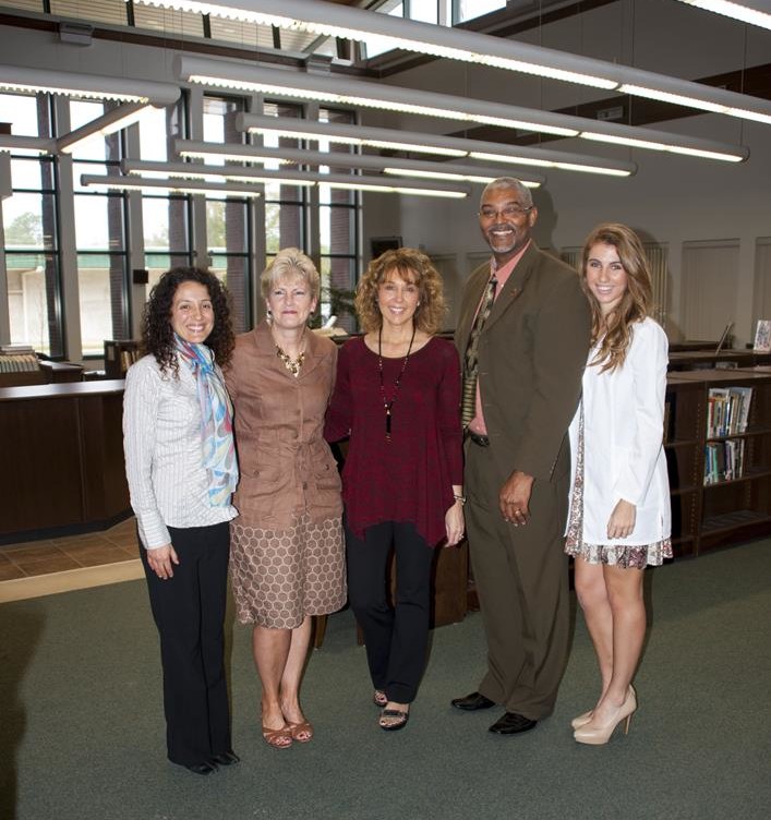 DURING A RECENT PRE-MED MORNING EVENT, FROM LEFT: DANIELLE THOMSEN-MASTERS, PRE-MED DEPARTMENT COORDINATOR SANDRA HARRISON, MHS PRINCIPAL DEANN MULLINS, OWNER OF MULLIN'S PHARMACY DR. JOHN WADE, PRE-MED DEPARTMENT DIRECTOR STEVIE-MARIE MULLINS, MHS PRE-MED PROGRAM STUDENT 